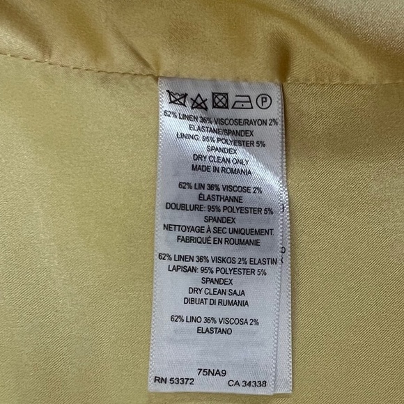 French Connection Women's Jacket/Blazer Linen Yellow Size 2 - Picture 7 of 11
